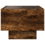 Mesa auxiliar y LED madera ingeniería roble ahumado 40x40x30 cm de , Mesas de centro - Ref: Foro24-847501, Precio: 74,99 €, D...