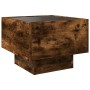 Mesa auxiliar y LED madera ingeniería roble ahumado 40x40x30 cm de , Mesas de centro - Ref: Foro24-847501, Precio: 74,99 €, D...