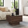 Side table with LED made of brown oak engineered wood, 40x40x30cm. by , Coffee table - Ref: Foro24-847503, Price: 77,65 €, Di...