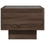 Side table with LED made of brown oak engineered wood, 40x40x30cm. by , Coffee table - Ref: Foro24-847503, Price: 77,65 €, Di...