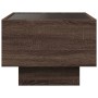 Side table with LED made of brown oak engineered wood, 40x40x30cm. by , Coffee table - Ref: Foro24-847503, Price: 77,65 €, Di...