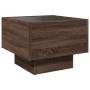 Side table with LED made of brown oak engineered wood, 40x40x30cm. by , Coffee table - Ref: Foro24-847503, Price: 77,65 €, Di...