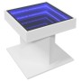 Mesa de centro con luz LED madera ingeniería blanca 50x50x45 cm de , Mesas de centro - Ref: Foro24-847560, Precio: 113,06 €, ...