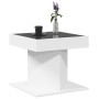 Mesa de centro con luz LED madera ingeniería blanca 50x50x45 cm de , Mesas de centro - Ref: Foro24-847560, Precio: 112,88 €, ...