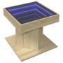 Center table and LED engineered oak wood Sonoma 50x50x45 cm by , Coffee table - Ref: Foro24-847562, Price: 108,99 €, Discount: %