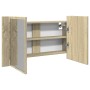 Armario con espejo LED madera roble Sonoma 80x12x45 cm de , Tocadores de baño - Ref: Foro24-849642, Precio: 80,99 €, Descuent...