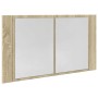 Armario con espejo LED madera roble Sonoma 80x12x45 cm de , Tocadores de baño - Ref: Foro24-849642, Precio: 80,99 €, Descuent...