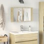 Armario con espejo LED madera roble Sonoma 80x12x45 cm de , Tocadores de baño - Ref: Foro24-849642, Precio: 80,99 €, Descuent...