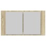 Armario con espejo LED madera roble Sonoma 80x12x45 cm de , Tocadores de baño - Ref: Foro24-849642, Precio: 80,99 €, Descuent...