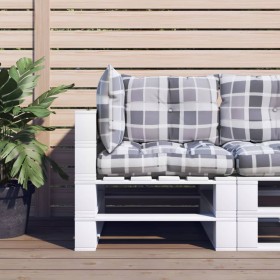 Cushions for pallets, 3 units, gray checkered fabric by , Cushions for chairs and sofas - Ref: Foro24-360870, Price: 35,33 €,...