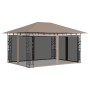 Cenador con mosquitera gris taupe 4x3x2,73 m 180 g/m² de vidaXL, Carpas y cenadores - Ref: Foro24-312252, Precio: 320,82 €, D...