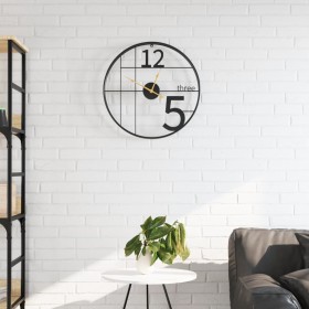 Reloj de pared de hierro negro Ø50 cm de , Relojes de pared - Ref: Foro24-4008401, Precio: 51,24 €, Descuento: %