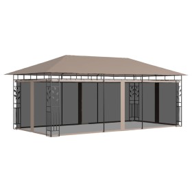 Cenador con mosquitera gris taupe 6x3x2,73 m 180 g/m² de vidaXL, Carpas y cenadores - Ref: Foro24-312253, Precio: 278,92 €, D...