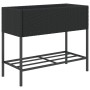 Pflanzgefäße mit Regal 2 Stück Kunststoff-Rattan Schwarz 90x40x75 cm von , Töpfe und Pflanzgefäße - Ref: Foro24-3210507, Prei...