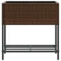 Pflanzgefäße mit Regal 2 Stück Kunststoff-Rattan braun 70x28x70 cm von , Töpfe und Pflanzgefäße - Ref: Foro24-3210511, Preis:...