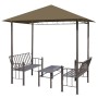 Garden kiosk table and benches taupe gray 180g/m² 2.5x1.5x2.4m by vidaXL, Tents and gazebos - Ref: Foro24-312222, Price: 330,...