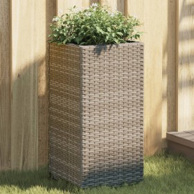 2 synthetic rattan gray planters 30x30x60 cm by , Pots and planters - Ref: Foro24-3210518, Price: 94,79 €, Discount: %