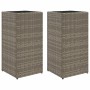 2 synthetic rattan gray planters 30x30x60 cm by , Pots and planters - Ref: Foro24-3210518, Price: 83,99 €, Discount: %