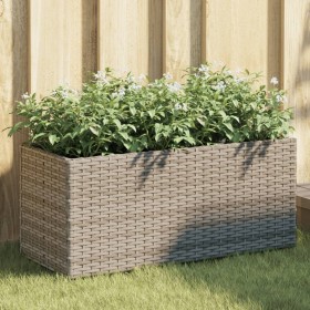 Jardineras con 2 maceteros 2 uds ratán PE gris 72x30x32 cm de , Maceteros y jardineras - Ref: Foro24-3210530, Precio: 84,99 €...