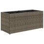 Blumenkästen mit 2 Blumentöpfen 2 Stück Rattan PE grau 72x30x32 cm von , Töpfe und Pflanzgefäße - Ref: Foro24-3210530, Preis:...