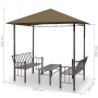 Garden kiosk table and benches taupe gray 180g/m² 2.5x1.5x2.4m by vidaXL, Tents and gazebos - Ref: Foro24-312222, Price: 330,...