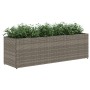 Blumenkästen mit 3 Blumentöpfen, 2 Stück Rattan PE grau 105x30x32 cm. von , Töpfe und Pflanzgefäße - Ref: Foro24-3210524, Pre...