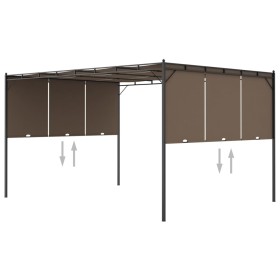 Garden gazebo with taupe gray side curtain 4x3x2.25 m by vidaXL, Tents and gazebos - Ref: Foro24-312264, Price: 238,99 €, Dis...