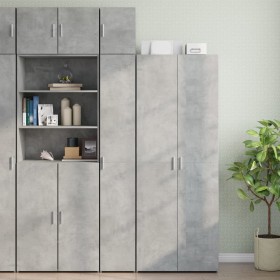 Narrow engineered wood wardrobe in gray concrete, 30x42.5x225 cm by , Sideboards - Ref: Foro24-3281262, Price: 157,97 €, Disc...