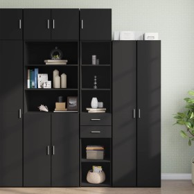 Schmaler schwarzer Schrank aus Holzwerkstoff 40x42,5x225 cm. von , Sideboards - Ref: Foro24-3281274, Preis: 176,68 €, Rabatt: %