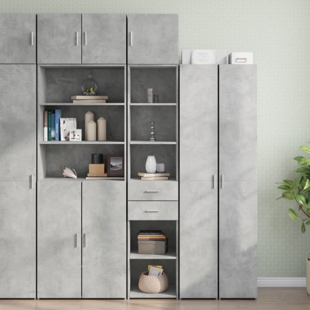 Narrow engineered wood wardrobe in gray concrete, 40x42.5x225 cm by , Sideboards - Ref: Foro24-3281276, Price: 171,60 €, Disc...