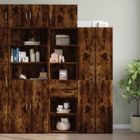 Narrow smoked oak engineered wood wardrobe 50x42.5x225 cm by , Sideboards - Ref: Foro24-3281312, Price: 175,99 €, Discount: %