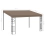 Cenador con montaje en la pared gris taupe 4x3x2,5 m de vidaXL, Carpas y cenadores - Ref: Foro24-312266, Precio: 341,99 €, De...