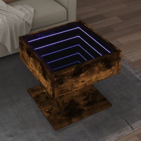 Mesa de centro y LED madera ingeniería roble ahumado 50x50x45cm de , Mesas de centro - Ref: Foro24-847529, Precio: 109,99 €, ...