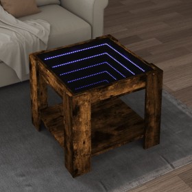 Center table and LED smoked oak engineered wood 53x53x45cm by , Coffee table - Ref: Foro24-847543, Price: 109,99 €, Discount: %