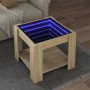 Center table and LED engineered wood Sonoma oak 53x53x45 cm by , Coffee table - Ref: Foro24-847541, Price: 109,67 €, Discount: %