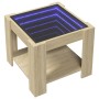 Center table and LED engineered wood Sonoma oak 53x53x45 cm by , Coffee table - Ref: Foro24-847541, Price: 109,67 €, Discount: %