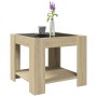 Center table and LED engineered wood Sonoma oak 53x53x45 cm by , Coffee table - Ref: Foro24-847541, Price: 109,67 €, Discount: %