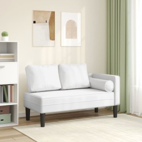 Chaiselongue-Sofa mit weißen Kunstlederkissen. von , Tagesbetten - Ref: Foro24-4007564, Preis: 142,51 €, Rabatt: %