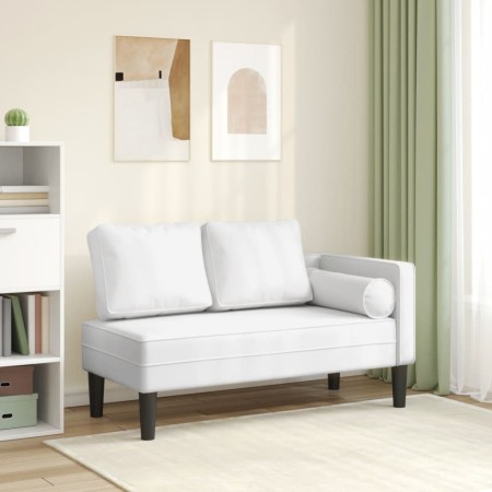 Chaiselongue-Sofa mit weißen Kunstlederkissen. von , Tagesbetten - Ref: Foro24-4007564, Preis: 155,27 €, Rabatt: %