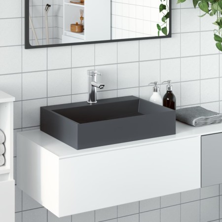 Cast mineral/marble anthracite washbasin 50x38x13 cm by , Sinks - Ref: Foro24-155984, Price: 124,91 €, Discount: %