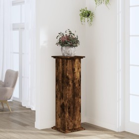 Engineered smoked oak wood plant stands 33x33x100cm by , Pot stands - Ref: Foro24-852982, Price: 66,51 €, Discount: %