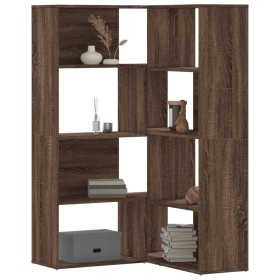 Corner shelf 4 levels brown oak wood 85x85x140cm by , Bookcases and shelves - Ref: Foro24-3307816, Price: 162,99 €, Discount: %