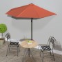 Terracotta aluminum semicircular balcony umbrella 270x144x222 cm by vidaXL, Umbrellas - Ref: Foro24-312499, Price: 129,54 €, ...