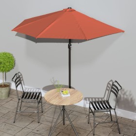 Terracotta aluminum semicircular balcony umbrella 270x144x222 cm by vidaXL, Umbrellas - Ref: Foro24-312499, Price: 129,54 €, ...