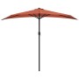 Terracotta aluminum semicircular balcony umbrella 270x144x222 cm by vidaXL, Umbrellas - Ref: Foro24-312499, Price: 129,54 €, ...