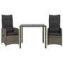 Garden table and 3-piece chair set with gray synthetic rattan cushions by , Garden sets - Ref: Foro24-3277031, Price: 365,00 ...