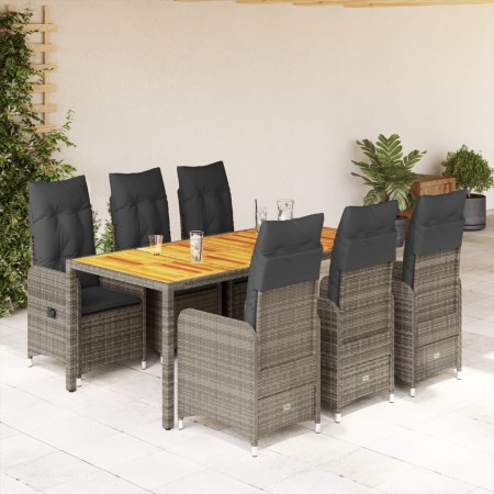 Gartentisch und Stühle 7-teilig und Kissen aus grauem Kunststoff-Rattan von , Gartensets - Ref: Foro24-3277025, Preis: 899,99...