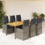 Gartentisch und Stühle 7-teilig und Kissen aus grauem Kunststoff-Rattan von , Gartensets - Ref: Foro24-3277025, Preis: 904,14...