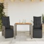 Gartentisch und Stühle 3-teilig und Kissen aus grauem Kunststoff-Rattan von , Gartensets - Ref: Foro24-3277157, Preis: 338,96...