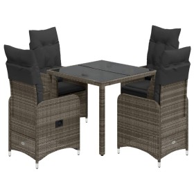 Garden table and 5-piece chair set with gray synthetic rattan cushions by , Garden sets - Ref: Foro24-3277033, Price: 647,85 ...